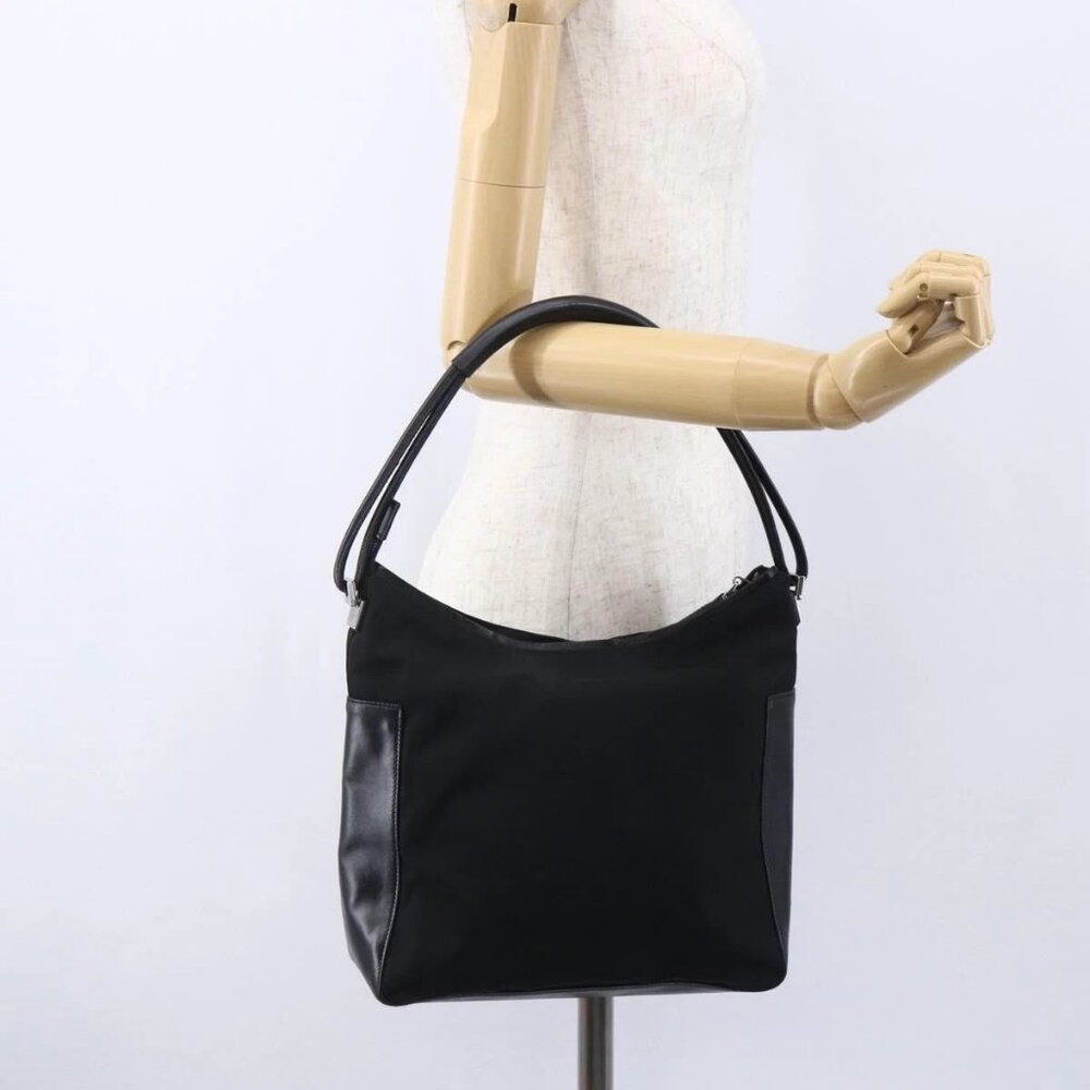 GUCCI GG Canvas Shoulder Bag Black Silver 001 3766 2123 Auth 154866